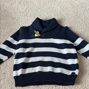 Janie and Jack Navy and White Striped Sweater in 18-24M